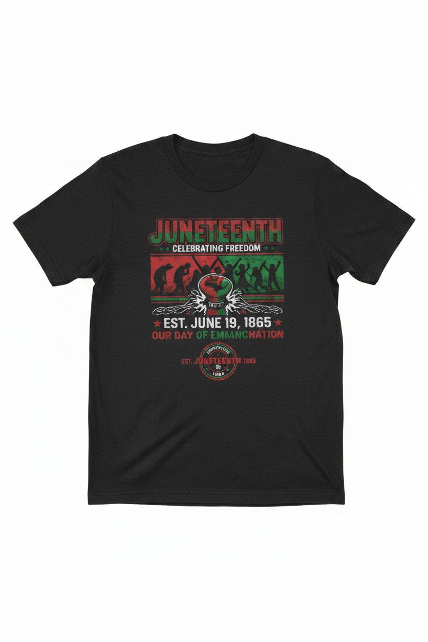 Juneteenth Celebrating Freedom T-Shirt — "Est. June 19, 1865" Emancipation Tee